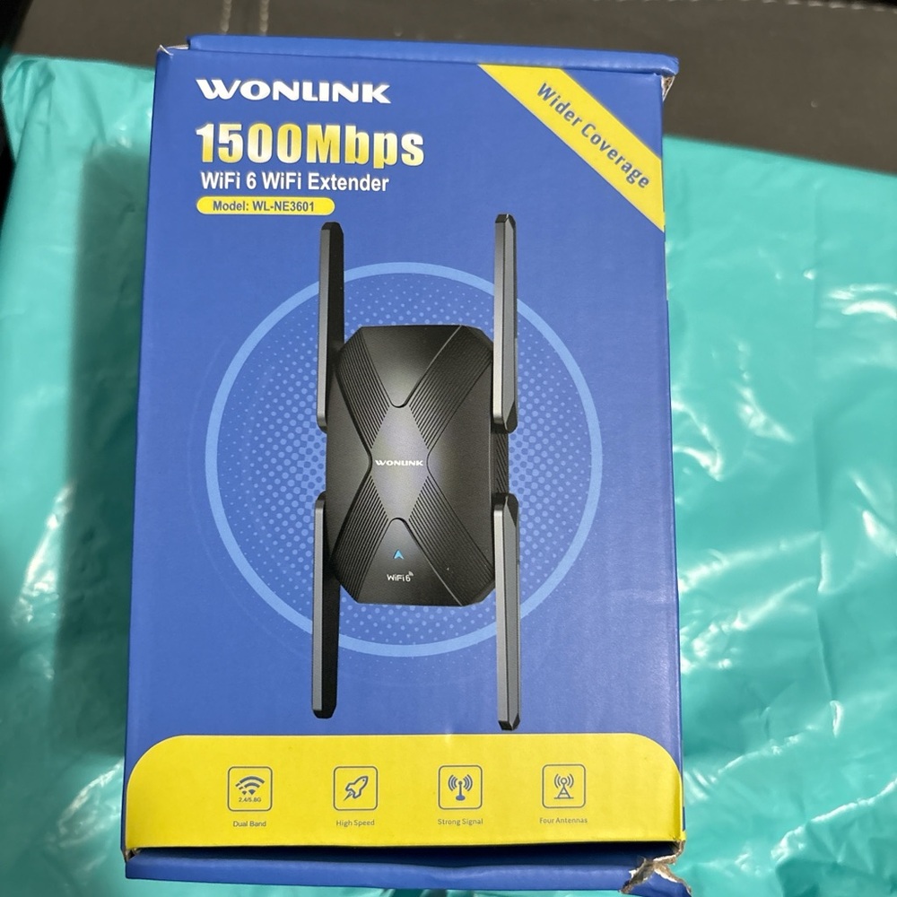 Black WiFi 6 Extender 1500Mbps